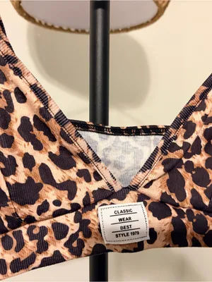 SHEIN Tan and Black Leopard Print One-Piece thumbnail 2