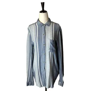 Anthropologie Maeve Shirt Women‎ Small Blue Chatham Striped Button Down Blouse thumbnail 3