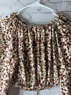 Matteau floral silk crop top size 2 Brown thumbnail 3