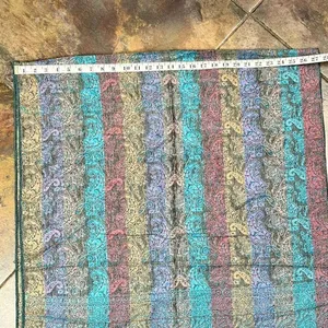 Women’s Multicolor Stripe Fringe Scarf Purple thumbnail 3