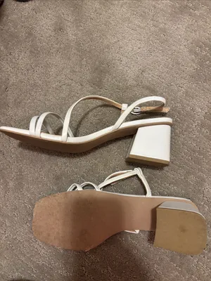wild fable White Strappy Square-Toe Heeled Sandals thumbnail 2