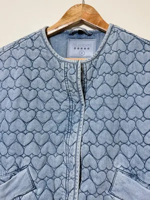 NEW Blank NYC Quilted Heart Jacket Size Small NWT Blue thumbnail 5