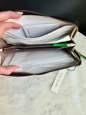 NWT Marc Jacobs The Snapshot J-Marc Zip Around Wallet Saffiano Colorblock 💙🩶💚 thumbnail 5