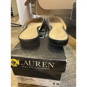 Lauren RALPH LAUREN Womens NEW Londyn‎ Black Suede Mules Flats Size 6 thumbnail 5
