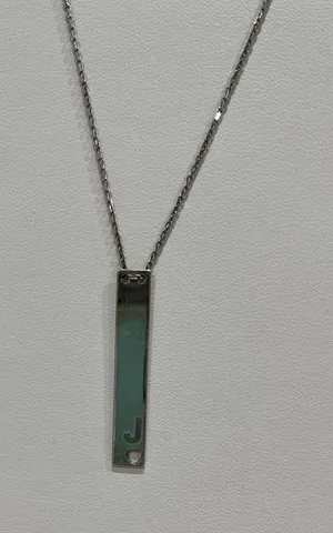 Silver‎ tone J initial charm Necklace thumbnail 1