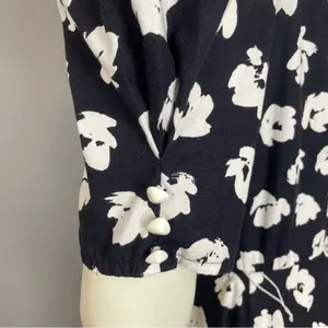 Vintage‎ Dress Floral Party Puffed Sleeves 1980s Flared Skirt Princess Seams thumbnail 15