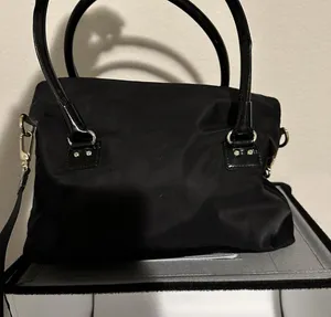 Kate Spade NY Carmen Black Nylon Convertible Fold Flap Satchel Bag w Crossbody thumbnail 4
