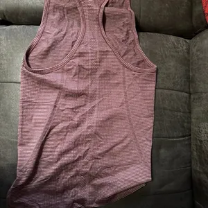 Lululemon Athletica Maroon and Gray Striped Top thumbnail 3