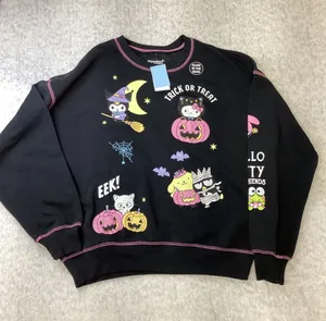 Hello Kitty and Friends Halloween Glow in the Dark Sweatshirt XS Black NWT‎ thumbnail 1