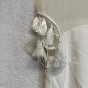 Lulus‎ Iced Latte White Short Sleeve Tassel Shift Dress Size S thumbnail 11