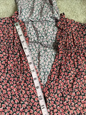 Zara Ditsy Floral Mini Shirt Dress Size Medium thumbnail 7