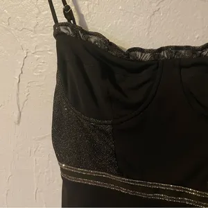 Hours Whimsigoth Black Women's‎ Sparkly Mini Dress with Lacey trim size Small thumbnail 3