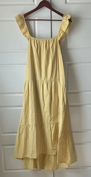 Yellow Ruffled Sleeveless Maxi Dress thumbnail 1