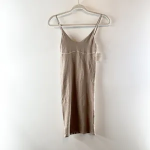 Intimately by Free People Meg High Platform Mini Slip Dress Sand Beige XS/S thumbnail 2
