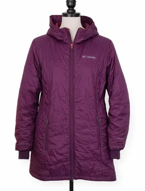 Columbia Omni-Heat Purple Lightweight Jacket Women’s M Hooded Insulated Coat thumbnail 1