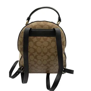 Coach Jordyn Backpack Women Medium Brown Beige Signature Coated Canvas Logo thumbnail 4