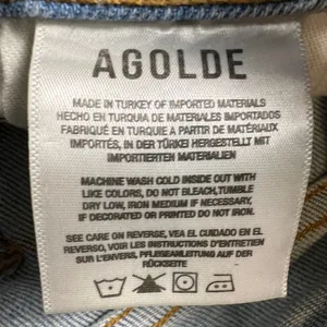 Agolde Nico High Rise Slim Jeans Button Fly Light Distressing Med Wash Size 25 thumbnail 10