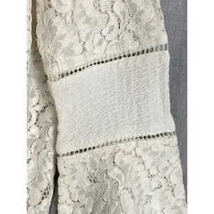 Lumie Cream Lace Bell Sleeve Cropped Blouse Top Boho Cottagecore‎ Feminine S thumbnail 7