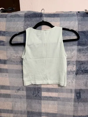 Nikibiki Ribbed Seamless High Neck Crop Tank Top Mint Green OS thumbnail 5