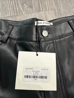 Vegan Leather Black Women’s Shorts thumbnail 2