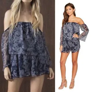 The Jetset Diaries Midnight Paisley Print Romper Size Small Blue New thumbnail 2