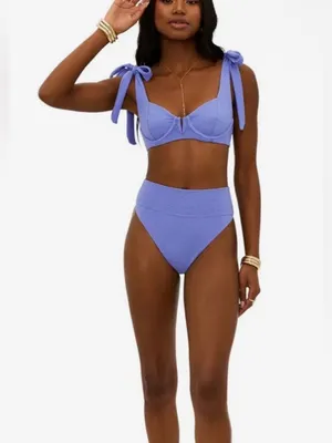 Beach Riot Lilac Textured Blair Bikini Top with Underwire thumbnail 3