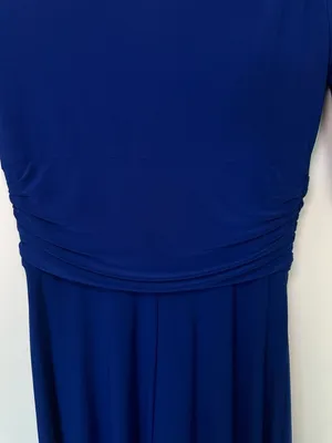 Chaps Royal Blue Twist Front Stretch Jersey Dress XS thumbnail 5