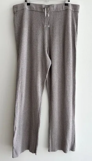 GAP Women’s Ribbed Stretch Waist Flared Pants, Taupe, Size Large thumbnail 1