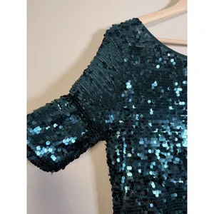 BCBGMAXAZRIA All Over Sequin Gown Jade Green Showgirl‎ Maxi Dress Formal Stretch thumbnail 3