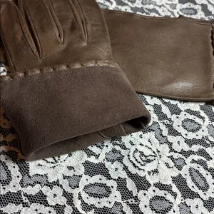 Vintage Brown Leather Gloves Size 6 thumbnail 5
