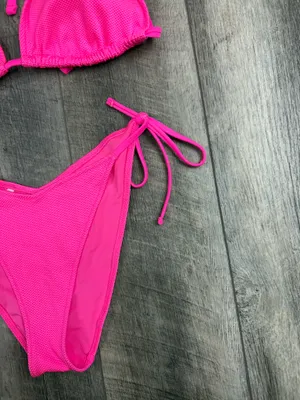 Aerie Hot Pink Textured Bikini Set thumbnail 2