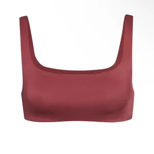 NWT SKIMS‎ STRETCH SATIN SQUARE NECK BRA in BERRY sz XS thumbnail 4