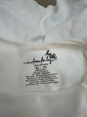 Free People Intimately White Stretchy Racerback Cropped Tank Top Size M/L thumbnail 3