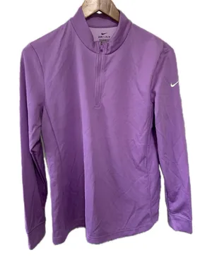 Nike Women's Dri-FIT Standard Fit Quarter Zip Track Pullover Shirt Jacket M thumbnail 1