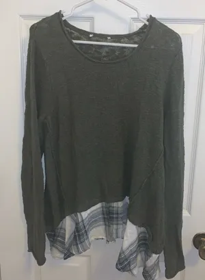 Women's Green Layered Sweater thumbnail 1