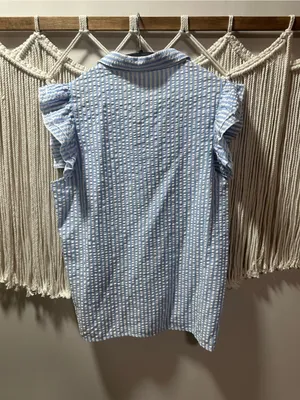 Blue and White Striped Ruffle thumbnail 2
