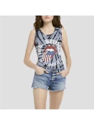 Alice + Olivia Jeans x The Rolling Stones Tank Top Grey Black Tie Dye – Xs/S thumbnail 2