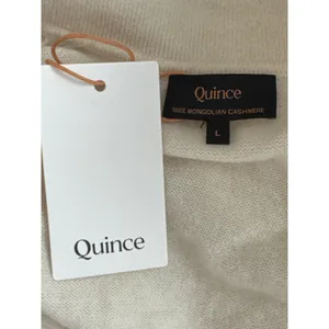 Quince Ivory 100% Mongolian Cashmere Polo V-Neck Sweater Women Large NWT Preppy thumbnail 7