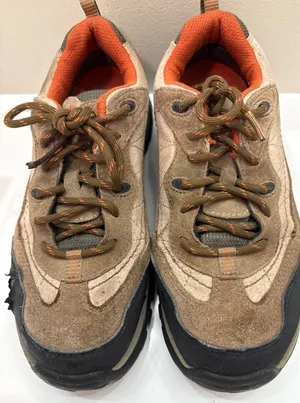 LL Bean Waterproof Hiking Trail Shoes Women's Suede Leather‎ Brown Orange thumbnail 1