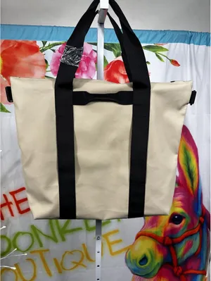 Rains Waterproof Mini Tote Bag in the sand colorway thumbnail 3