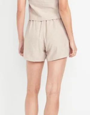 Old Navy High-Waisted Faux-Wrap Linen-Blend Mini Skort thumbnail 3