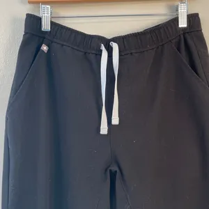 Figs Technical Black Joggers with White Drawstring Medium short thumbnail 2