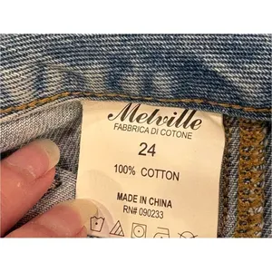 Brandy Melville Light Wash Denim Button-Front Mini Skirt Size 24 thumbnail 3