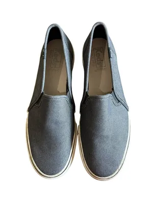 Keds Womens 7.5 Grey Canvas Slip On Sneakers WF59047 USED thumbnail 10