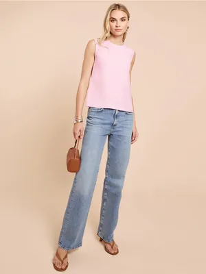 NWT CAARA Ona Top Size XL Linen Few Moda tank blouse light pink thumbnail 2