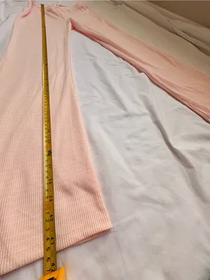 Pink Republic Y2K Pink Ribbed Flare Pajama Lounge Pants M thumbnail 8