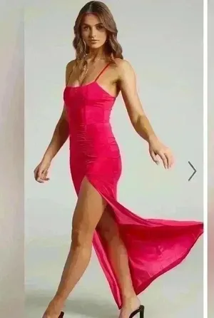 Showpo TRINAH CORSET MAXI DRESS IN PINK US4 EUC thumbnail 2