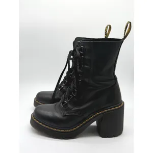 Dr. Martens Kendra Boot Women 8 Black Leather Lace Up Platform Block Heel Combat thumbnail 2