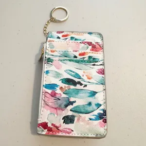 Nanette Lepore Wallet Floral Watercolor Keychain Mini Card Holder Romantic Fairy thumbnail 8