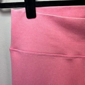 Offline by Aerie Main Squeeze High Waisted 7/8 Leggings Pink Textured Stretch XL thumbnail 9